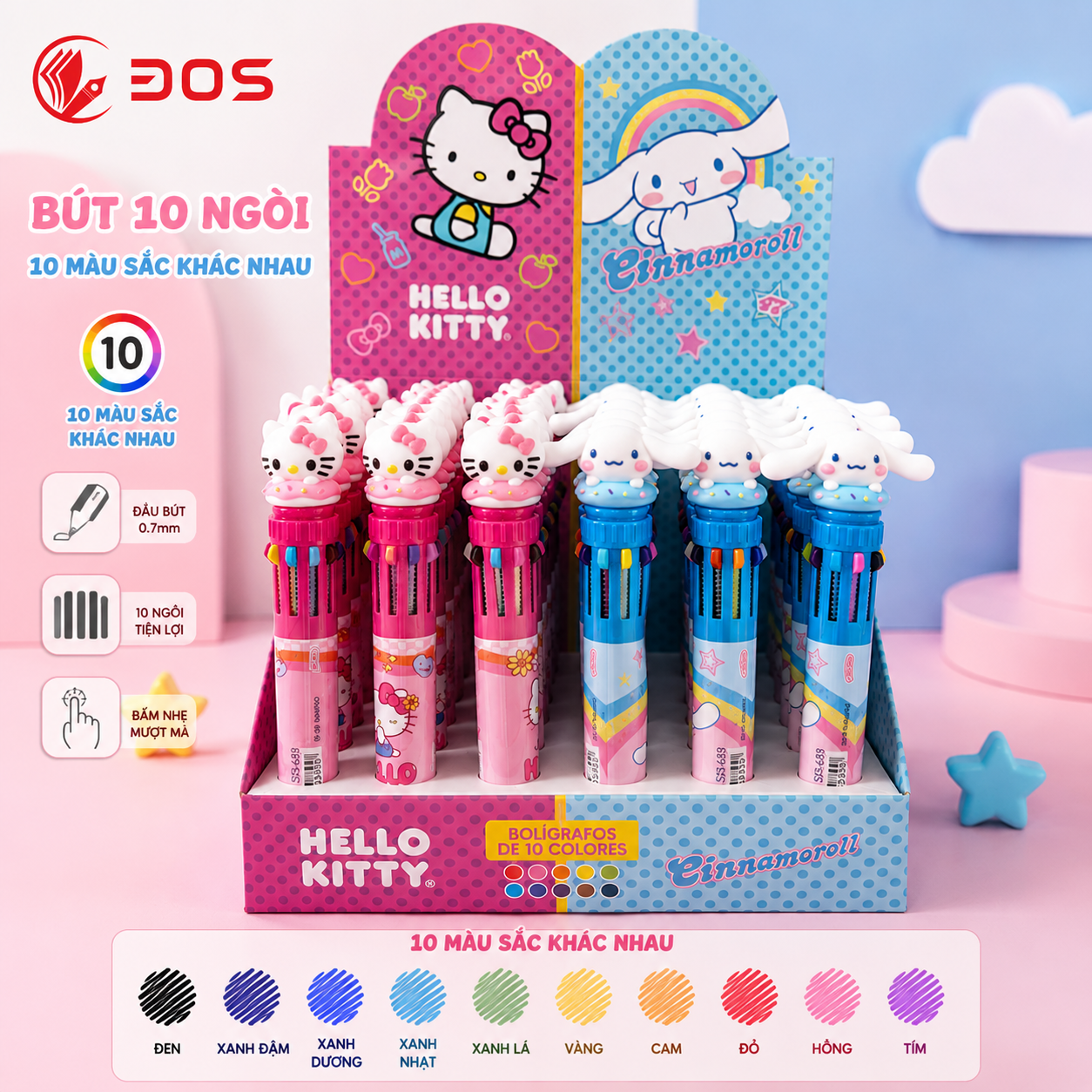 Bút 10 Ngòi Hello Kitty 30s