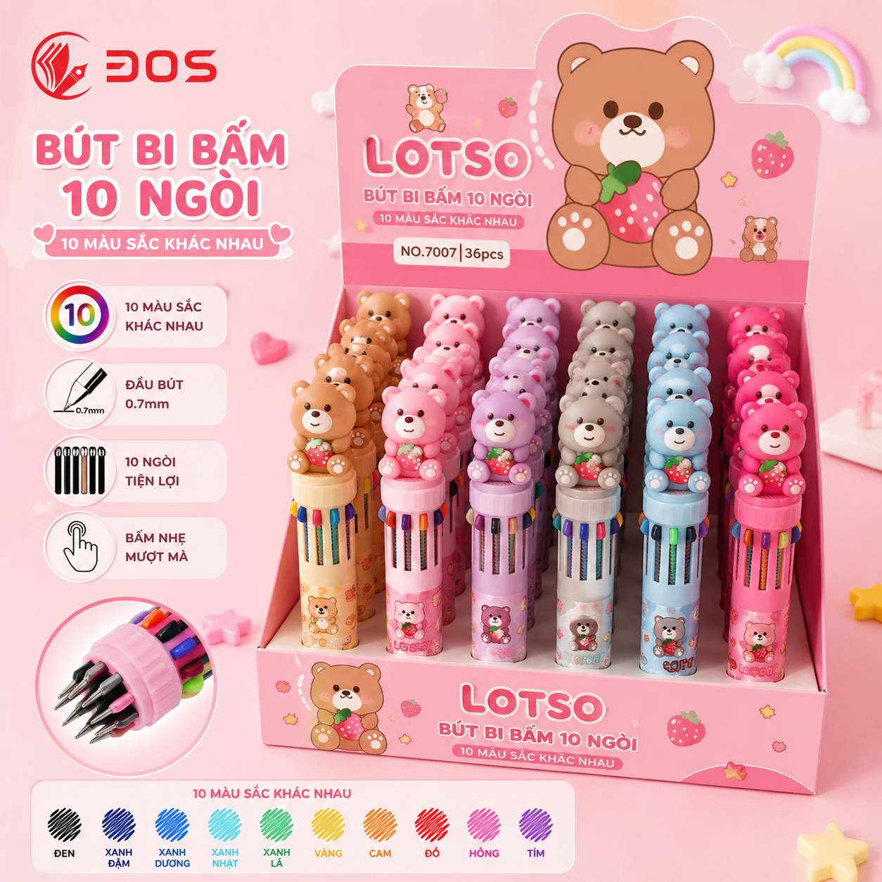 Bút 10 Ngòi Gấu Dâu 30s